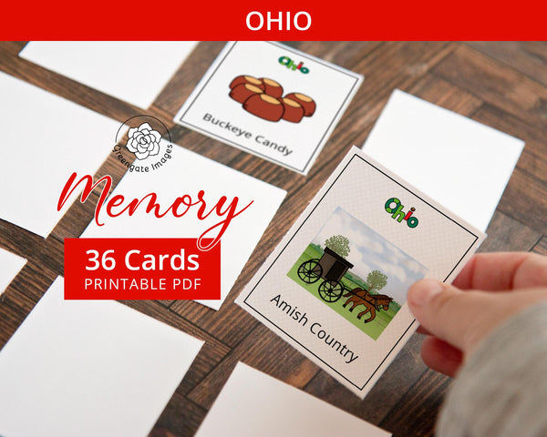 Ohio Memory Game - Printable Digital Download by Greengate Images