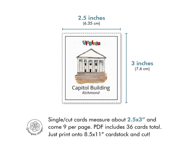Virginia Memory Game - Printable Digital Download by Greengate Images