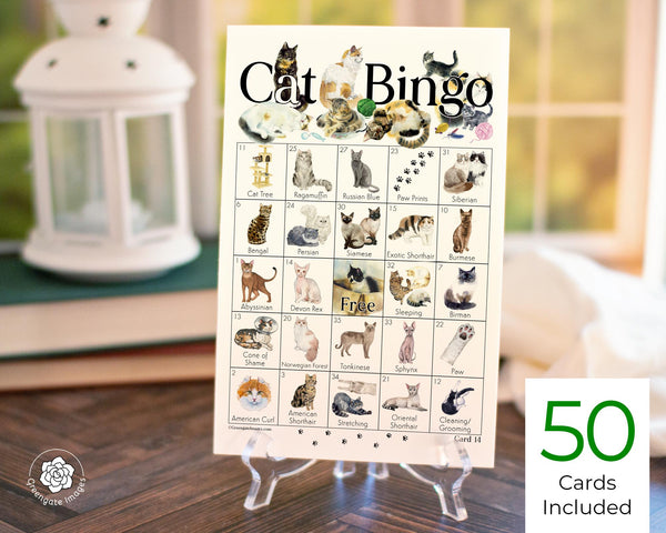 Cat Bingo - Printable Digital Download by Greengate Images