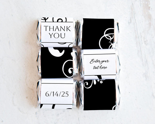 Black & White Flourish Nugget Wrappers - Printable Digital Download by Greengate Images