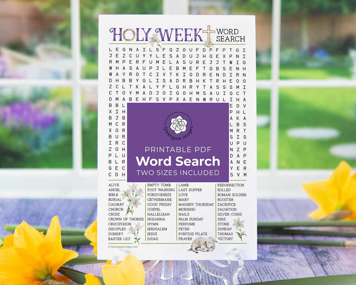 Holy Week Easter Word Search – Greengate Images