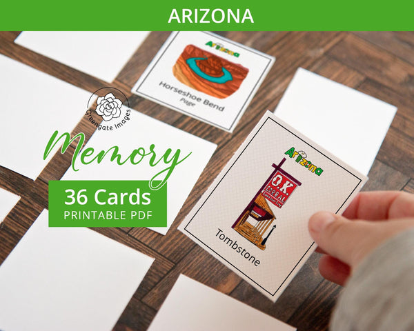 Arizona Memory Game - Printable Digital Download by Greengate Images