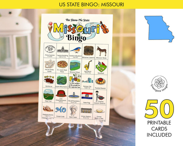 Missouri Bingo Cards - Printable Digital Download by Greengate Images