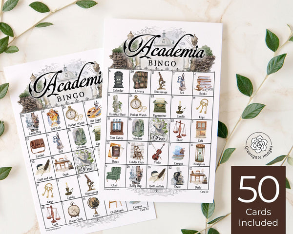 Academia Bingo Game - Printable Digital Download by Greengate Images