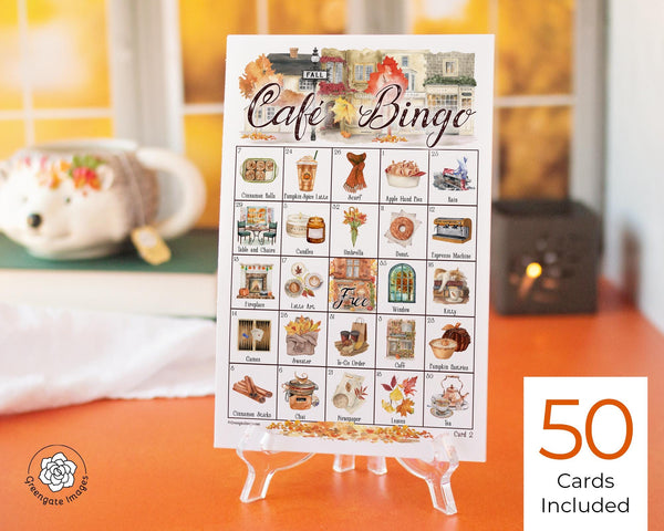 Fall Café Bingo Game - Printable Digital Download by Greengate Images