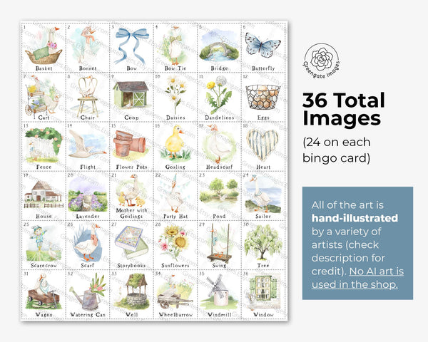 Goose Bingo - Printable Digital Download by Greengate Images
