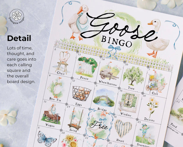 Goose Bingo - Printable Digital Download by Greengate Images