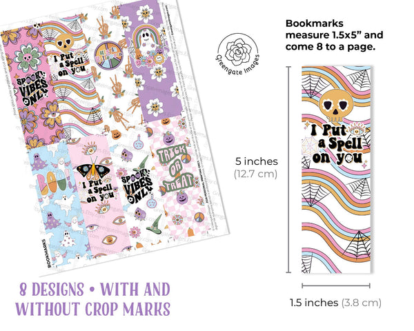 Halloween Bookmarks - Printable Digital Download by Greengate Images