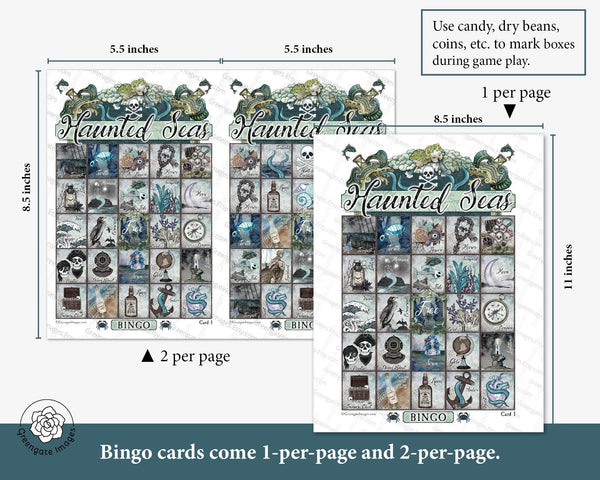 Haunted Seas Bingo - Printable Digital Download by Greengate Images