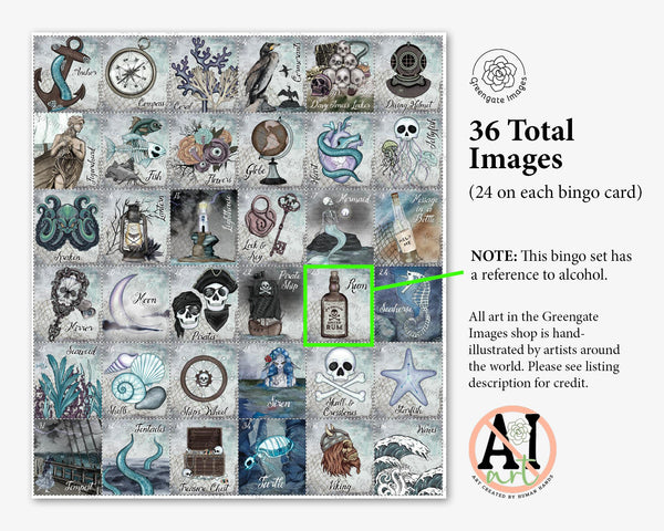 Haunted Seas Bingo - Printable Digital Download by Greengate Images