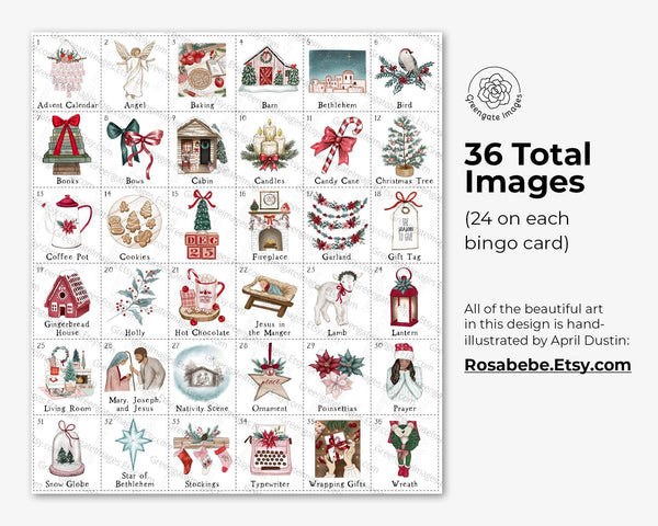 Comfort & Joy Christmas Bingo - Printable Digital Download by Greengate Images
