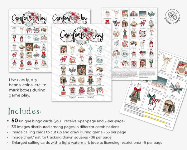 Comfort & Joy Christmas Bingo - Printable Digital Download by Greengate Images