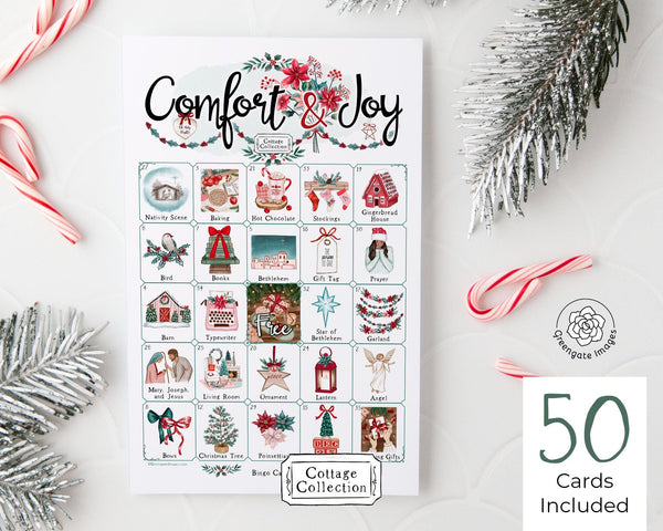 Comfort & Joy Christmas Bingo - Printable Digital Download by Greengate Images