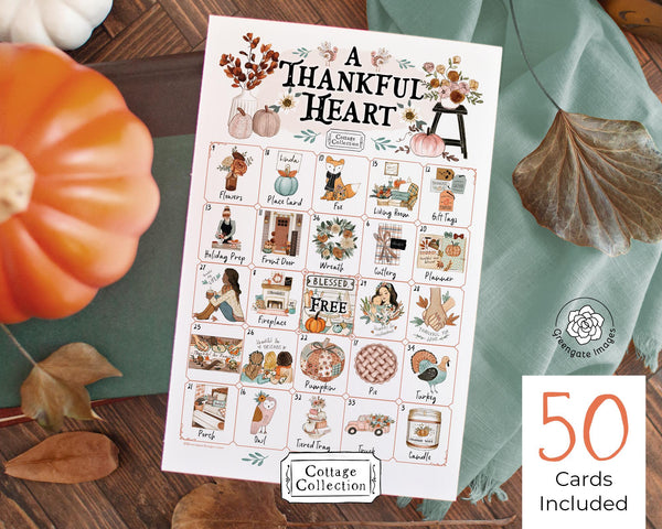 A Thankful Heart Thanksgiving Bingo - Printable Digital Download by Greengate Images