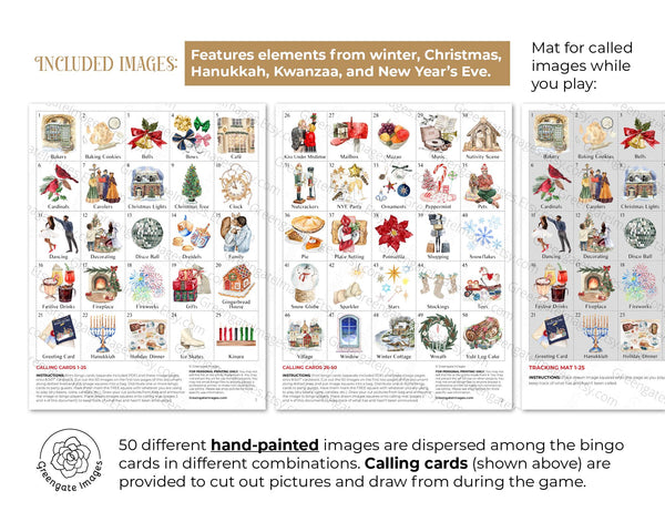 Holiday Season Bingo - Printable Digital Download by Greengate Images
