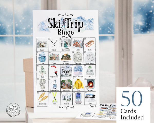 Ski Trip Bingo - Printable Digital Download by Greengate Images
