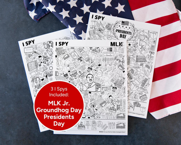 MLK/Groundhog/Presidents Day I Spy Bundle - Printable Digital Download by Greengate Images