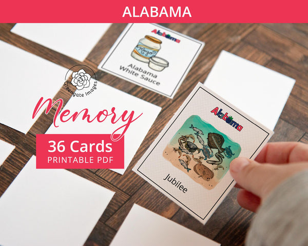 Alabama Memory Game - Printable Digital Download by Greengate Images