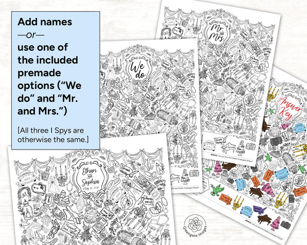 Wedding I Spy - Printable Digital Download by Greengate Images