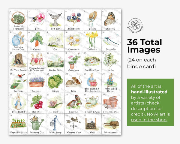 Peter Rabbit Bingo - Printable Digital Download by Greengate Images