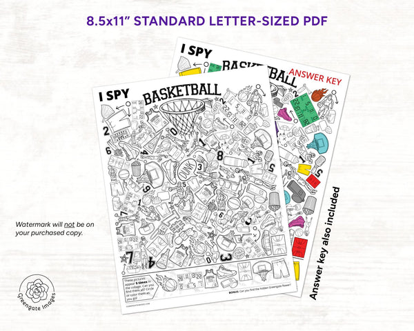 Basketball I Spy - Printable Digital Download by Greengate Images