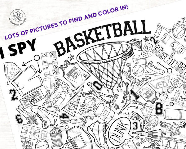 Basketball I Spy - Printable Digital Download by Greengate Images