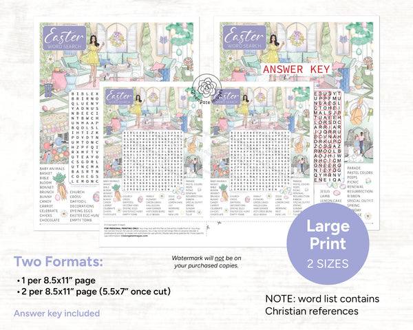 Easter Word Search - Printable Digital Download by Greengate Images