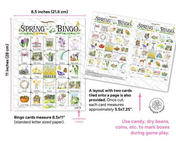 Spring Bingo - 75 Image Edition - Printable Digital Download by Greengate Images