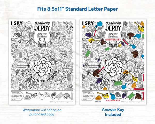 Kentucky Derby I Spy - Printable Digital Download by Greengate Images
