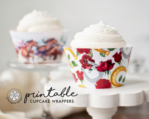 Kentucky Derby Cupcake Wrapper Duo - Printable Digital Download by Greengate Images