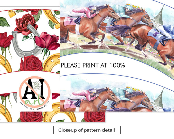 Kentucky Derby Cupcake Wrapper Duo - Printable Digital Download by Greengate Images