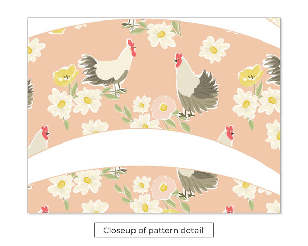 Hens and Flowers Cupcake Wrapper - Printable Digital Download by Greengate Images