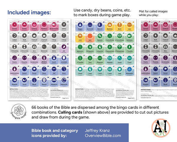 Books of the Bible Bingo - Printable Digital Download by Greengate Images