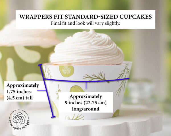 Pickle Cupcake Wrapper Duo - Printable Digital Download by Greengate Images