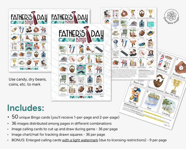 Father's Day Bingo - Printable Digital Download by Greengate Images