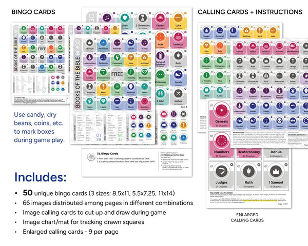 Books of the Bible Bingo - Printable Digital Download by Greengate Images