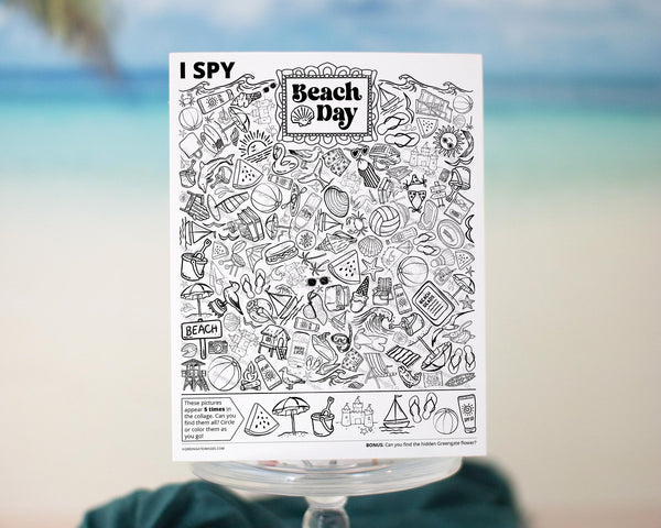 Beach Day I Spy - Printable Digital Download by Greengate Images