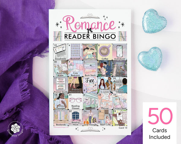 Romance Reader Bingo - Printable Digital Download by Greengate Images