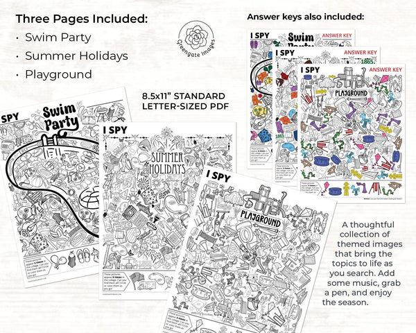 Summer I Spy Bundle - Printable Digital Download by Greengate Images