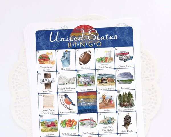 United States Bingo - Printable Digital Download by Greengate Images