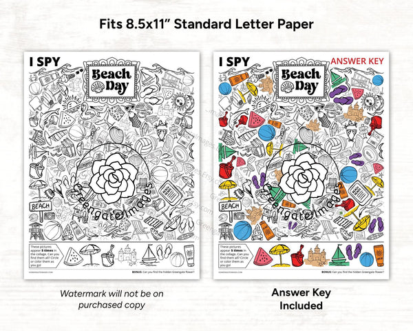 Beach Day I Spy - Printable Digital Download by Greengate Images