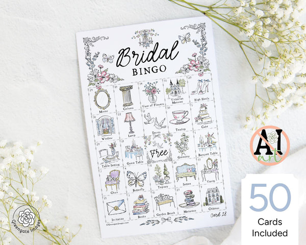 Bridal Bingo - Château Romance - Printable Digital Download by Greengate Images