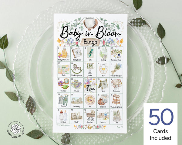 Baby in Bloom Bingo - Printable Digital Download by Greengate Images