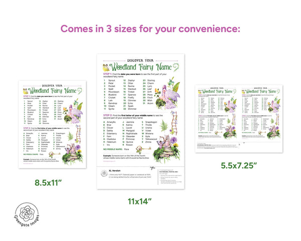 Fairy Name Generator - Easy printable activity for kids & adults. Hand out to guests or post on bulletin board/wall. Fun girls party idea.