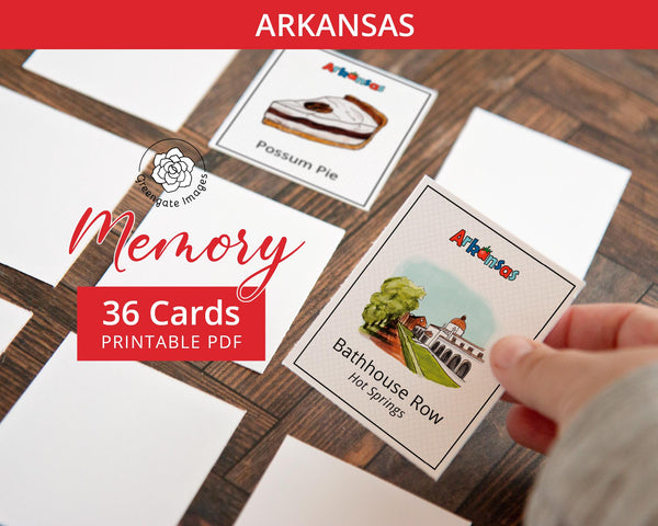 Arkansas Memory Game - Printable Digital Download by Greengate Images