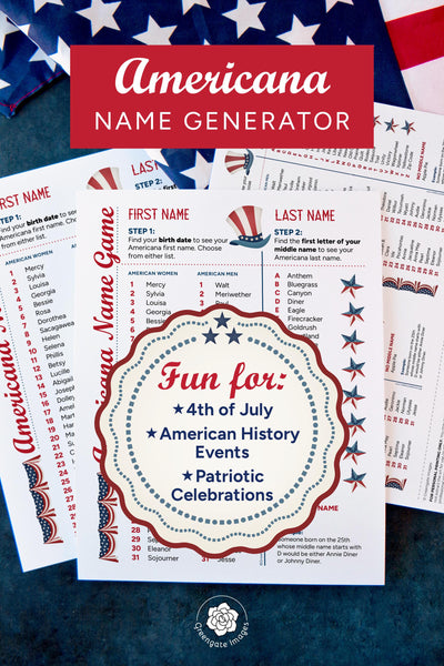 Americana Name Generator - Printable Digital Download by Greengate Images