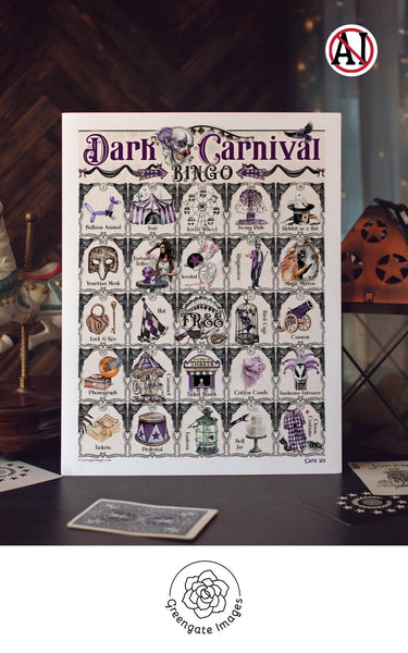 Dark Carnival Bingo - Printable Digital Download by Greengate Images
