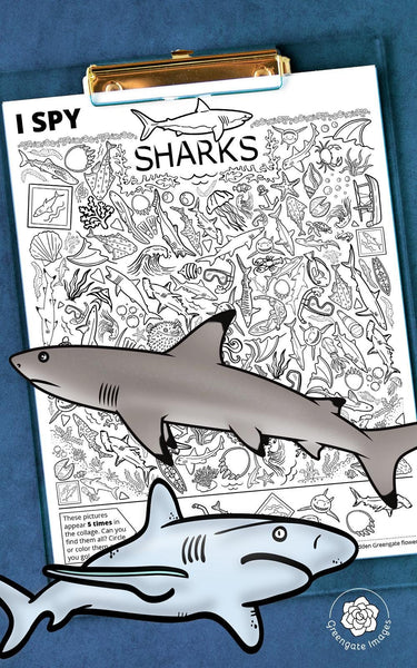 Sharks I Spy - Printable Digital Download by Greengate Images
