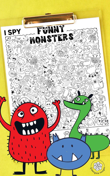 Funny Monsters I Spy - Printable Digital Download by Greengate Images