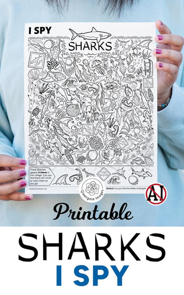 Sharks I Spy - Printable Digital Download by Greengate Images